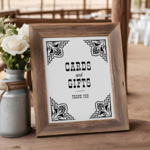 Western Cowboy Country Wedding Cards Gifts Sign