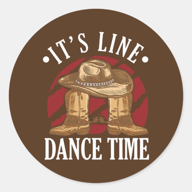 Western Cowboy Cowboy Boots Dance Shoes It's Line Classic Round Sticker (Front)