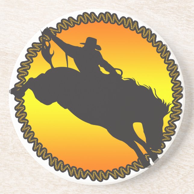Western Cowboy Cowgirl Horse Barn Rodeo Coasters (Front)
