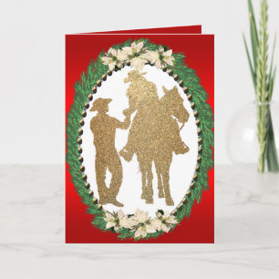 Western Cowboy Cowgirl Horse Greeting Card