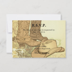 Western Cowboy Cowgirl Wedding RSVP Card