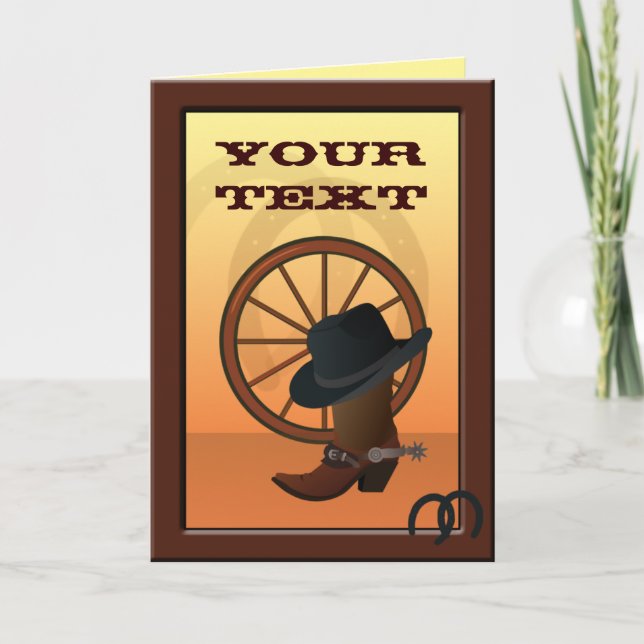 Western Cowboy Custom Greeting Card (Front)