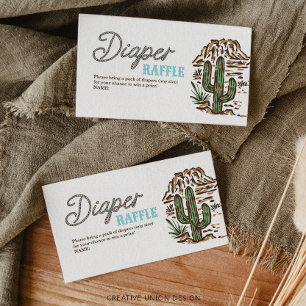 Western Cowboy Diaper Raffle Baby Shower Card