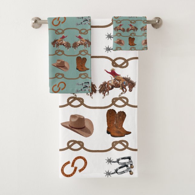 Western Cowboy Essentials  Bath Towel Set (Insitu)