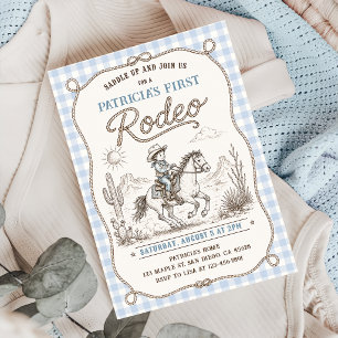 Western Cowboy First Rodeo 1st Birthday Invitation