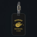 Western Cowboy Hat Best Man Groomsmen Personalised Luggage Tag<br><div class="desc">Personalised gifts for groomsmen and best man with western cowboy theme. Decorated with cowboy hat with vintage western font. Text and colour are editable using the Design Tool to fit your occasion. Get this customise gift for wedding,  bachelor party,  engagement party or any other special occasions.</div>