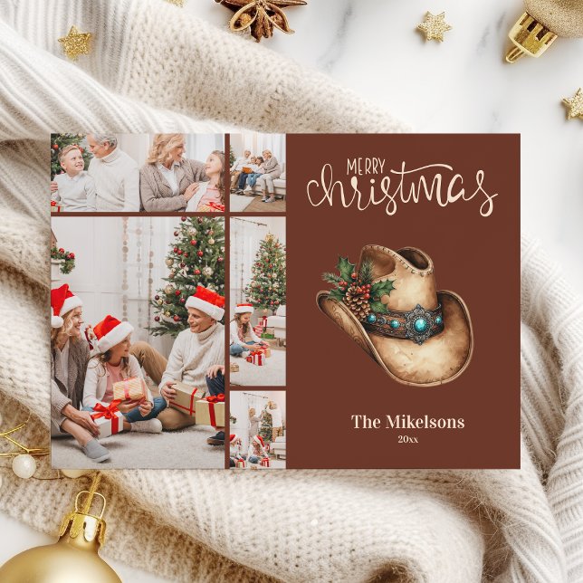 Western Cowboy Hat Christmas 5 Photo   Holiday Card (Creator Uploaded)