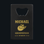 Western Cowboy Hat Classic Personalised Groomsmen<br><div class="desc">Personalised gifts for groomsmen with western cowboy theme. Decorated with cowboy hat with vintage western font. Text and background colour are editable using the Design Tool to fit your occasion. Get this customise gift for wedding,  bachelor party,  engagement party or any other special occasions.</div>