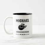 Western Cowboy Hat Classic Personalised Groomsmen Two-Tone Coffee Mug<br><div class="desc">Personalised gifts for groomsmen with western cowboy theme. Decorated with cowboy hat with vintage western font. Text and colour are editable using the Design Tool to fit your occasion. Get this customise gift for wedding,  bachelor party,  engagement party or any other special occasions.</div>