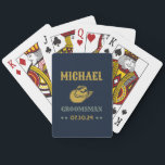 Western Cowboy Hat Elegant Personalised Groomsmen Playing Cards<br><div class="desc">Personalised gifts for groomsmen with western cowboy theme. Decorated with cowboy hat with vintage western font. Text and background colour are editable using the Design Tool to fit your occasion. Get this customise gift for wedding,  bachelor party,  engagement party or any other special occasions.</div>