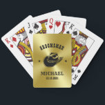 Western Cowboy Hat Groomsmen Personalised Name Playing Cards<br><div class="desc">Personalised gifts for groomsmen with western cowboy theme. Decorated with cowboy hat with vintage western font. Text and colour are editable using the Design Tool to fit your occasion. Get this customise gift for wedding,  bachelor party,  engagement party or any other special occasions.</div>