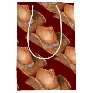 Western Cowboy Hat Pattern Medium Gift Bag