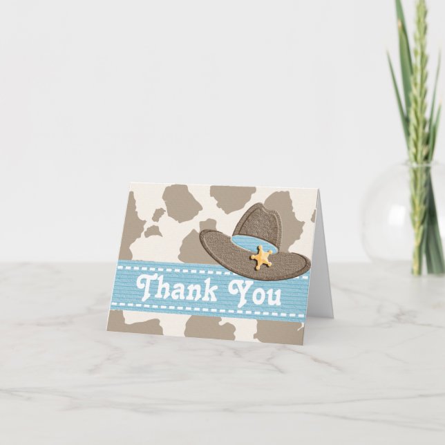 Western Cowboy Hat Thank You Card (Front)