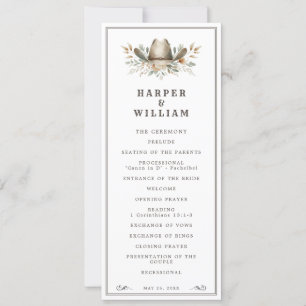Western cowboy hat wedding program invitation