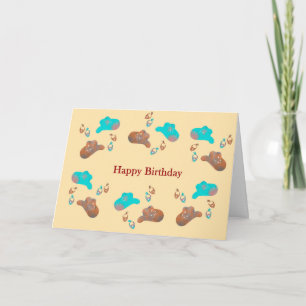 Western Cowboy Hats and Bandanas Birthday Card