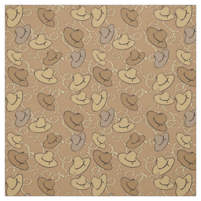 Western Cowboy Hats and Lassos Fabric (Swatch)