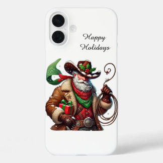Western cowboy Holiday customisable iPhone 16 Plus Case
