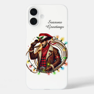 Western cowboy Holiday customisable iPhone 16 Plus Case