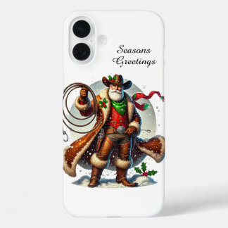 Western cowboy Holiday customisable iPhone 16 Plus Case