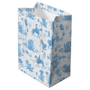 Western Cowboy Horse Cactus Desert Toile Medium Gift Bag