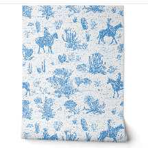 Western Cowboy Horse Cactus Desert Toile
