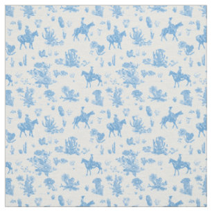 Western Cowboy Horse Toile Cactus Desert Fabric