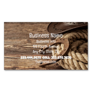 Western Cowboy Horses Shop Store Magnetic Business Card