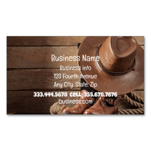 Western Cowboy Horses Shop Store Magnetic Business Card