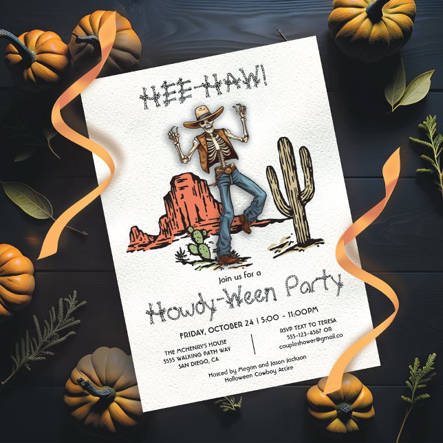 Western Cowboy Howdy-Ween Party Halloween Invitation (Creator Uploaded)