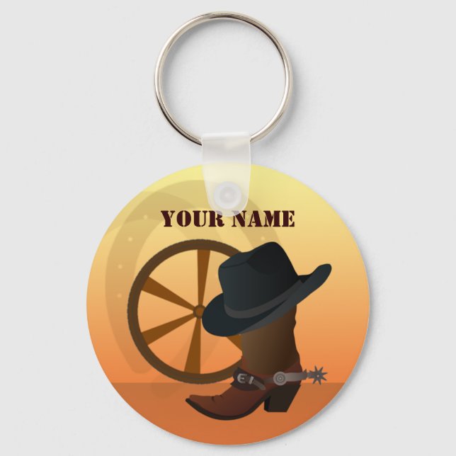 Western Cowboy Keychain (Front)