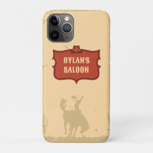 Western Cowboy Monogram Rustic Name Saloon Case-Mate iPhone Case