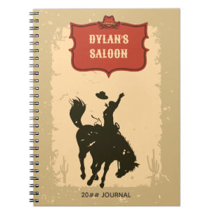 Western Cowboy Monogram Rustic Name Saloon Notebook