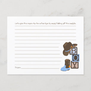 Western Cowboy Mum Tips Card