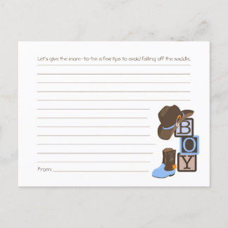 Western Cowboy Mum Tips Card