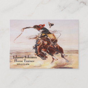 Western Cowboy On Bucking Horse Template Business Card
