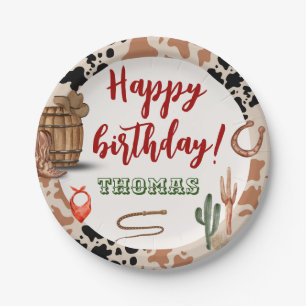 Western Cowboy Paper Plate