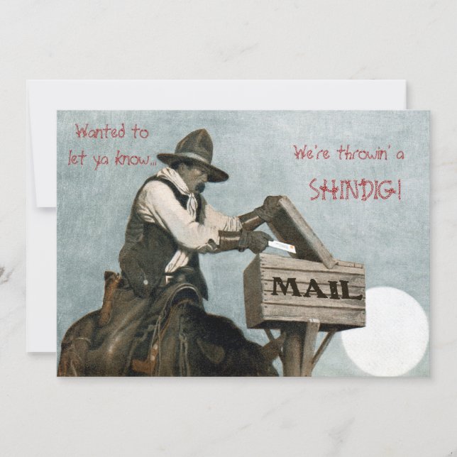 Western / Cowboy Party Invitations (Front)