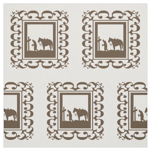 Western Cowboy Prayer Design Fabric (Swatch)