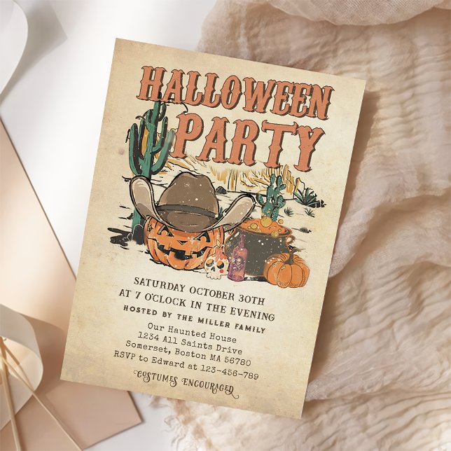 Western Cowboy Pumpkin Halloween Party  Invitation (Creator Uploaded)