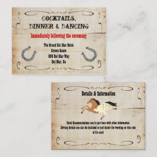 Western Cowboy Reception Enclosure Card Insert