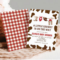 Western Cowboy  red Baby Shower Invitation