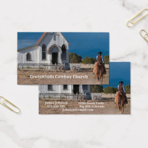 Western Cowboy Riding To Church Business Cards