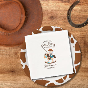 Western Cowboy Rocking Horse Boy Birthday Napkin
