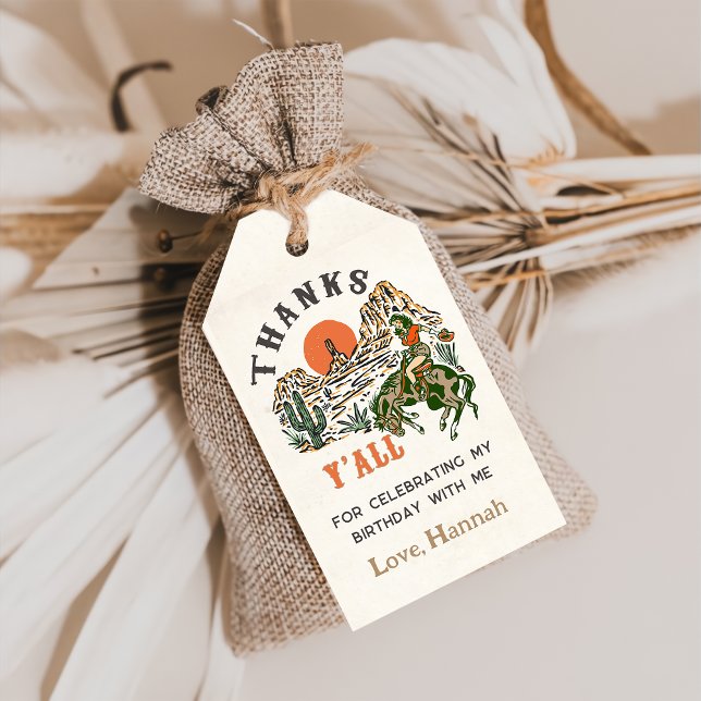 Western Cowboy Rodeo Birthday Gift Tags (Creator Uploaded)