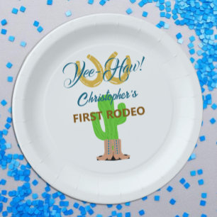 Western Cowboy Rodeo Birthday Paper Plate