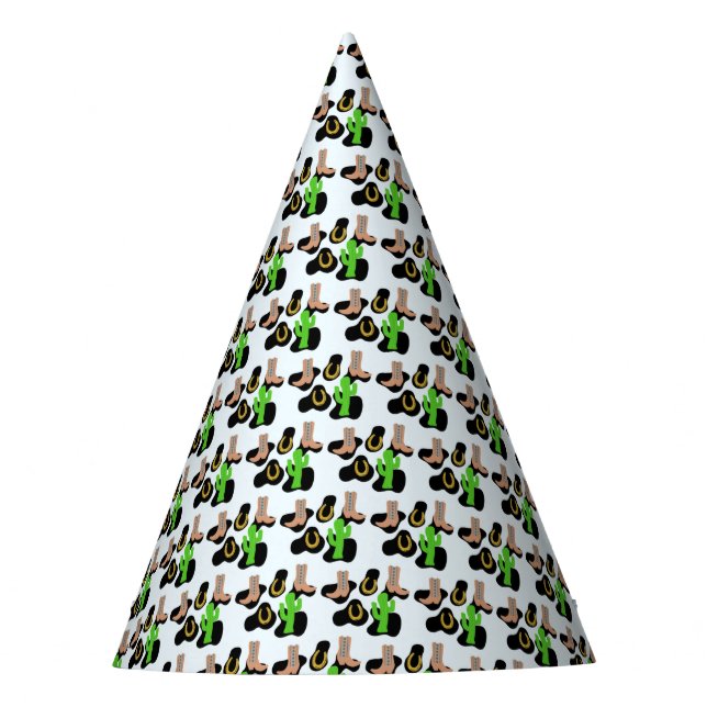 Western Cowboy Rodeo Birthday Party Hat (Front)