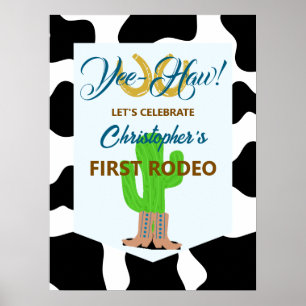 Western Cowboy Rodeo Birthday Poster