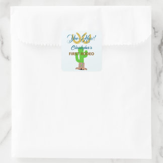 Western Cowboy Rodeo Birthday Square Sticker