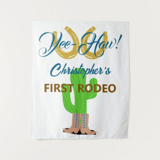 Western Cowboy Rodeo Birthday Tapestry