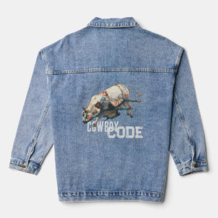 Western Cowboy Rodeo Bull Denim Jacket